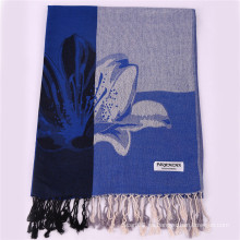 2016 Venta caliente azul oscuro moda bufanda invierno Pashmina mantón para las mujeres